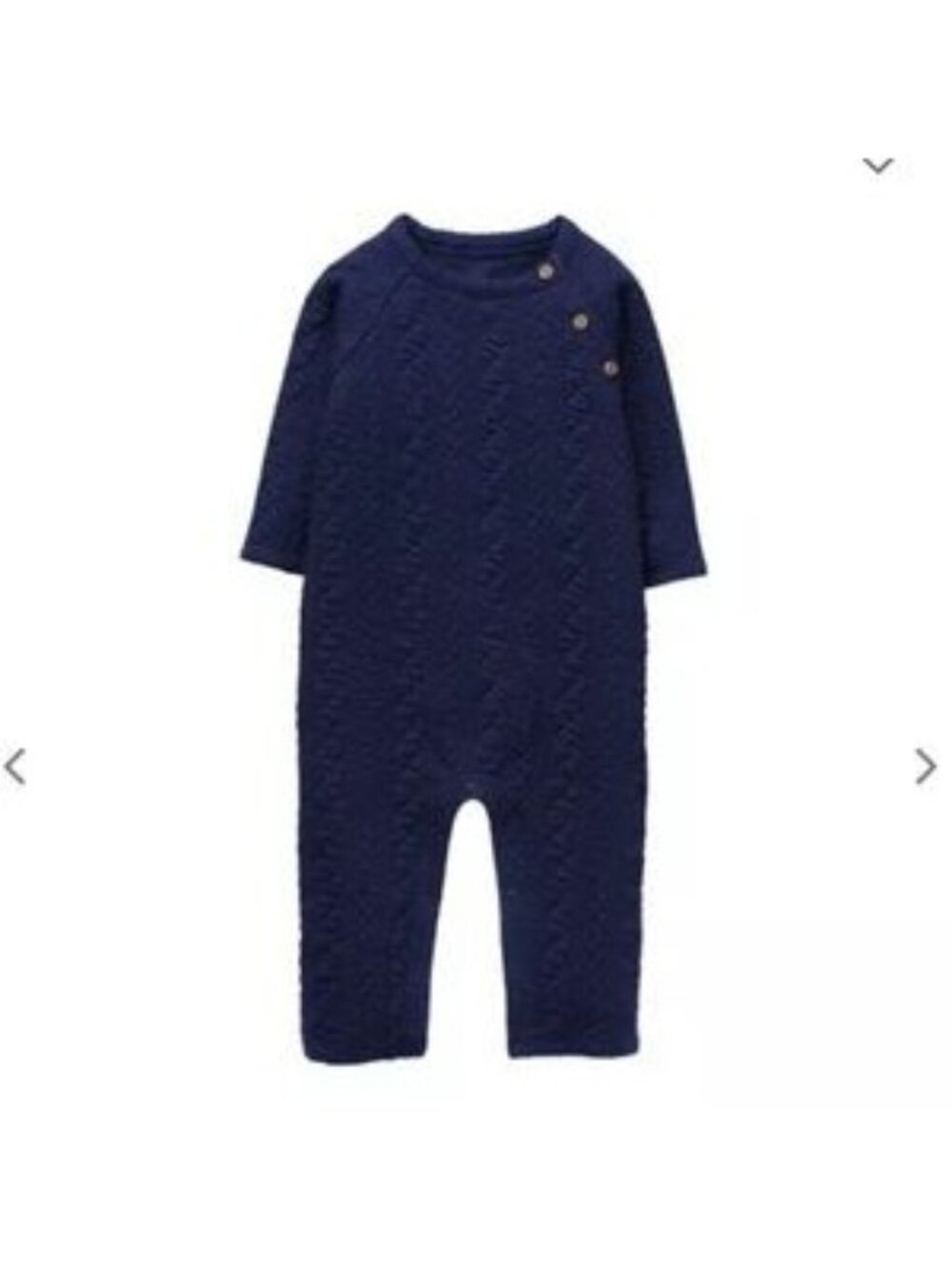 Janie and Jack Blue Cableknit Romper, Size 6-12 Months